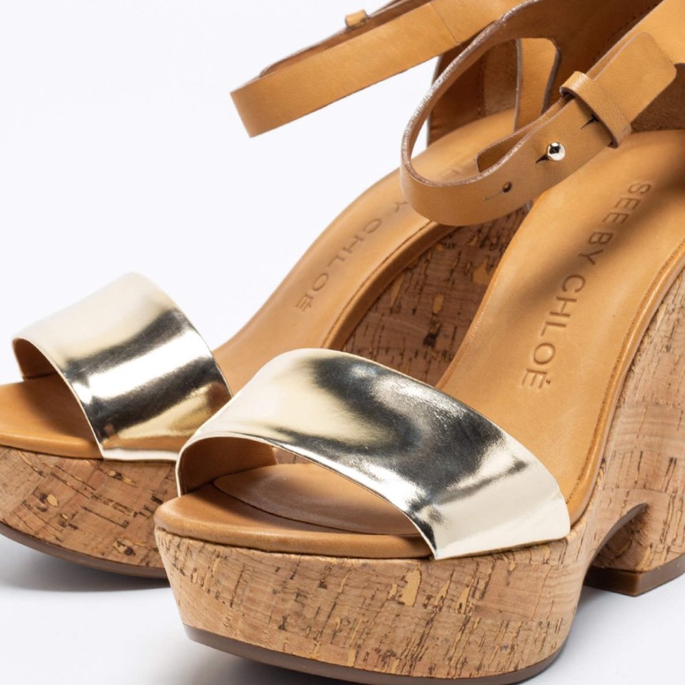See by Chloe Metallic Wedge Heels